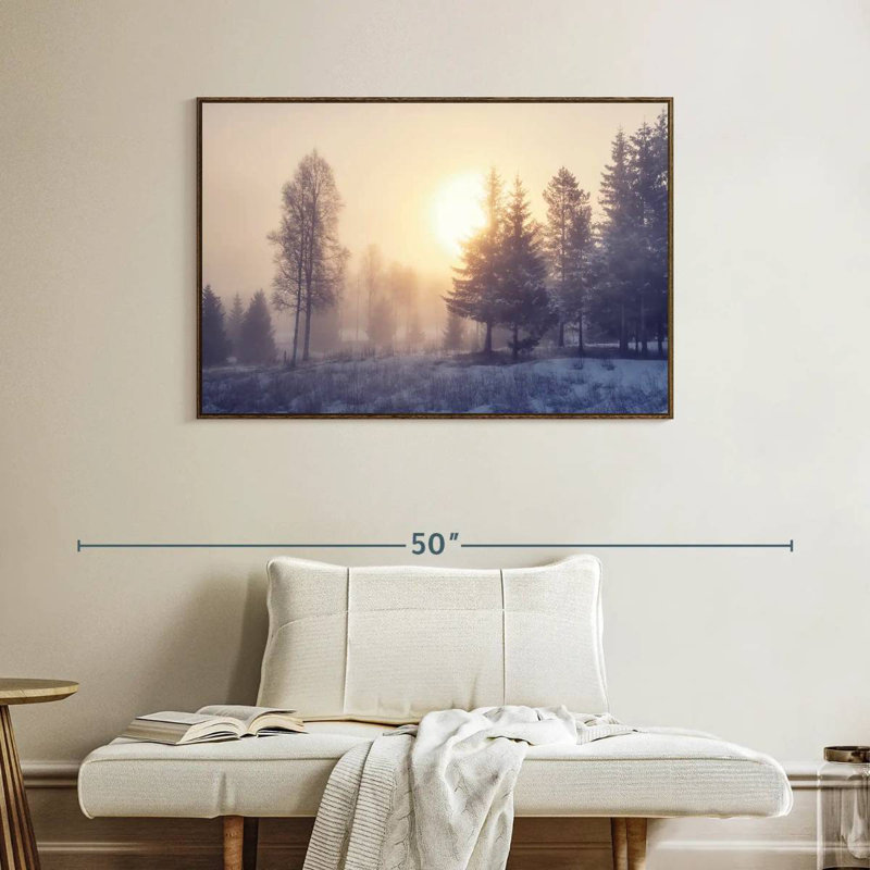 Aube d'hiver, Cadre flottant noyer, 40 po x 27 po