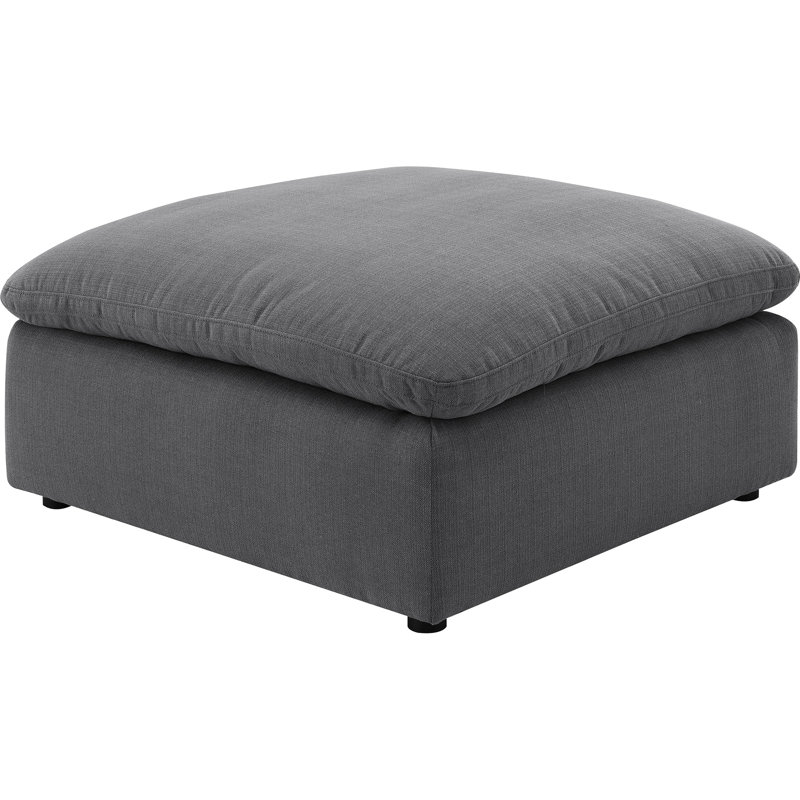 Charcoal Upholstered Square For Primary Living Space, Featuring - Upholstery And Wood Construction, 40 Inches Wide With Transitional Style, Backless Design, Generous Padding, 38 Deep