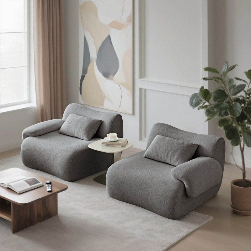 Canapé modulaire Boucle Cloud, Gris clair