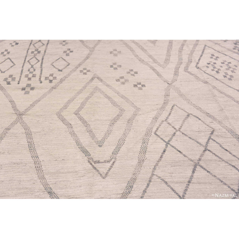 Grand tapis tribal berbère marocain contemporain de conception unique et unique