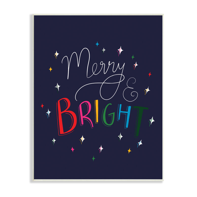 «Merry & Bright Whimsical Sparkle», Plaque murale, H 19 po x l 13 po x P 0,5 po