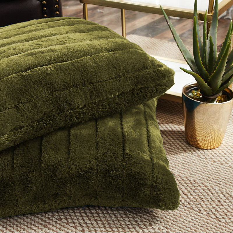 Supermink Square Euro Pillow Cover, Olive