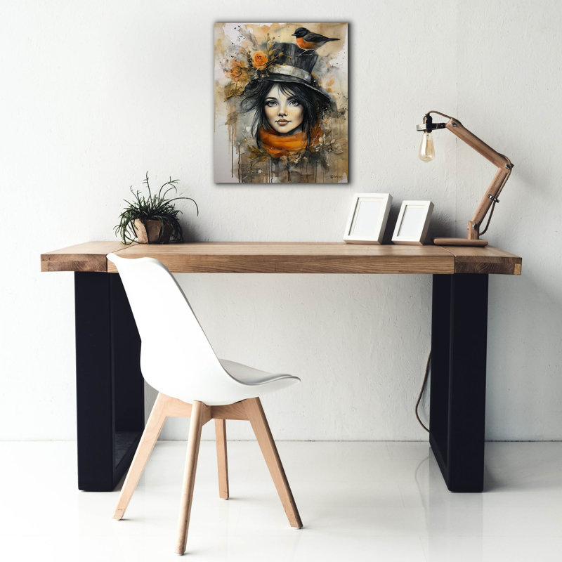 Toile épique Graffiti «brune avec cylindre» par Momart, 20 po x 24 po, H 24 po x l 20 po x P 0,75 po