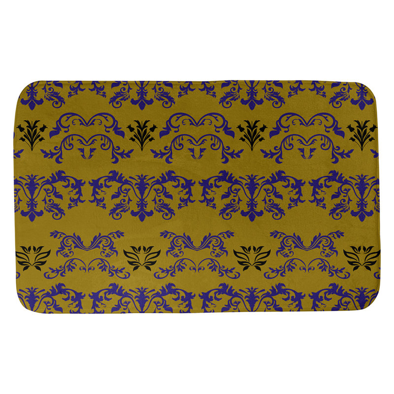Tapis pour salle de bain Baltimore, l 17 po x L 24 po, Mauve/ or métallique / noir