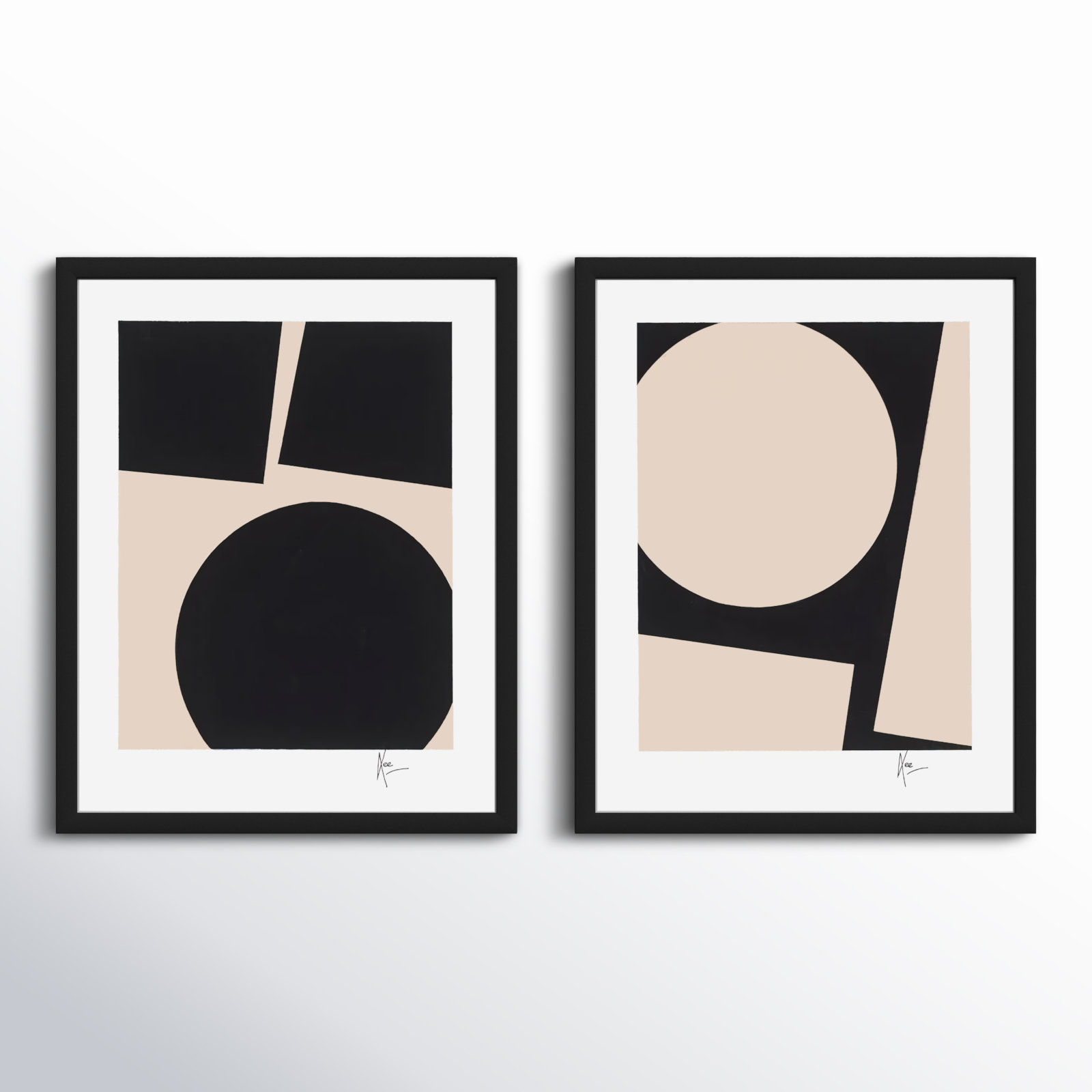 You & Me. Set Of 2 by Lee Lessem, Black, 25" H x 20" W x 1.25" D