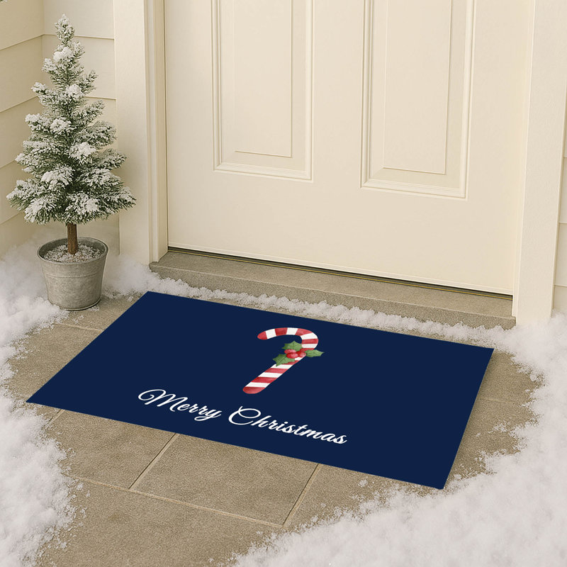 Paillasson Merry Christmas, Marine, L 17 po x L 24 po