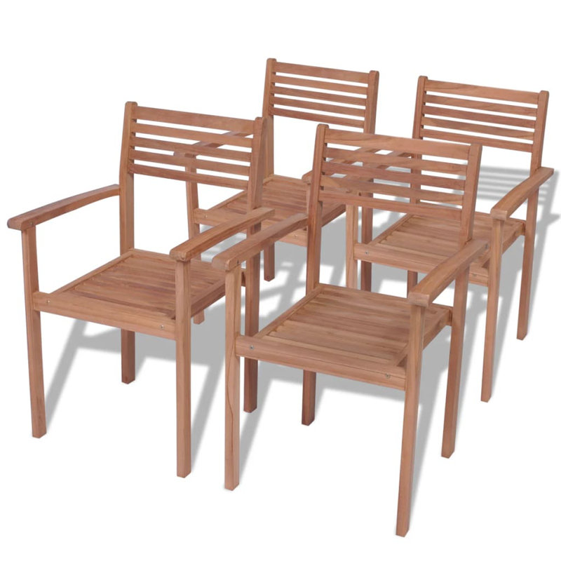 Fauteuil de patio en teck empilable Kratzerville