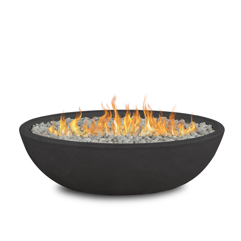 RIVERSIDE Oval Propane Fire Bowl by Real Flame, Shale, 15.25" H x 48.25" W x 28.25" D