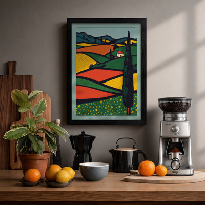 Tuscan Fields Rustic - Framed Print