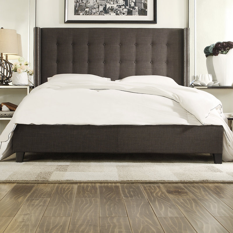 Brighton Upholstered Wingback Bed