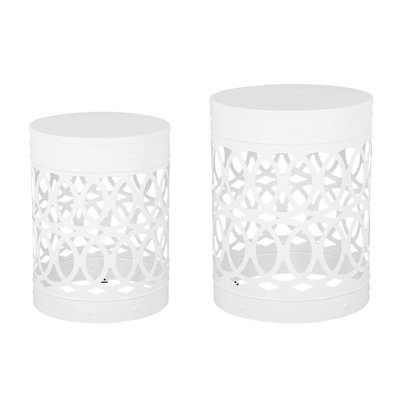 Outdoor Metal S/2 End Table