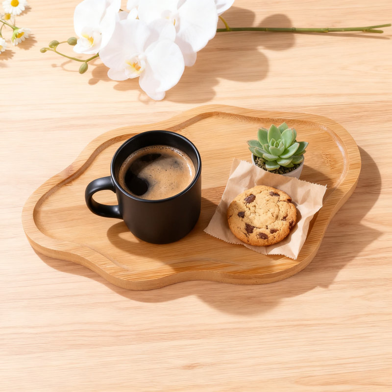 Plateau en bois en forme de nuage pour la décoration intérieure, plat à bijoux rustique et organisateur pour bougies, parfums et bibelots sur table basse et coiffeuse
