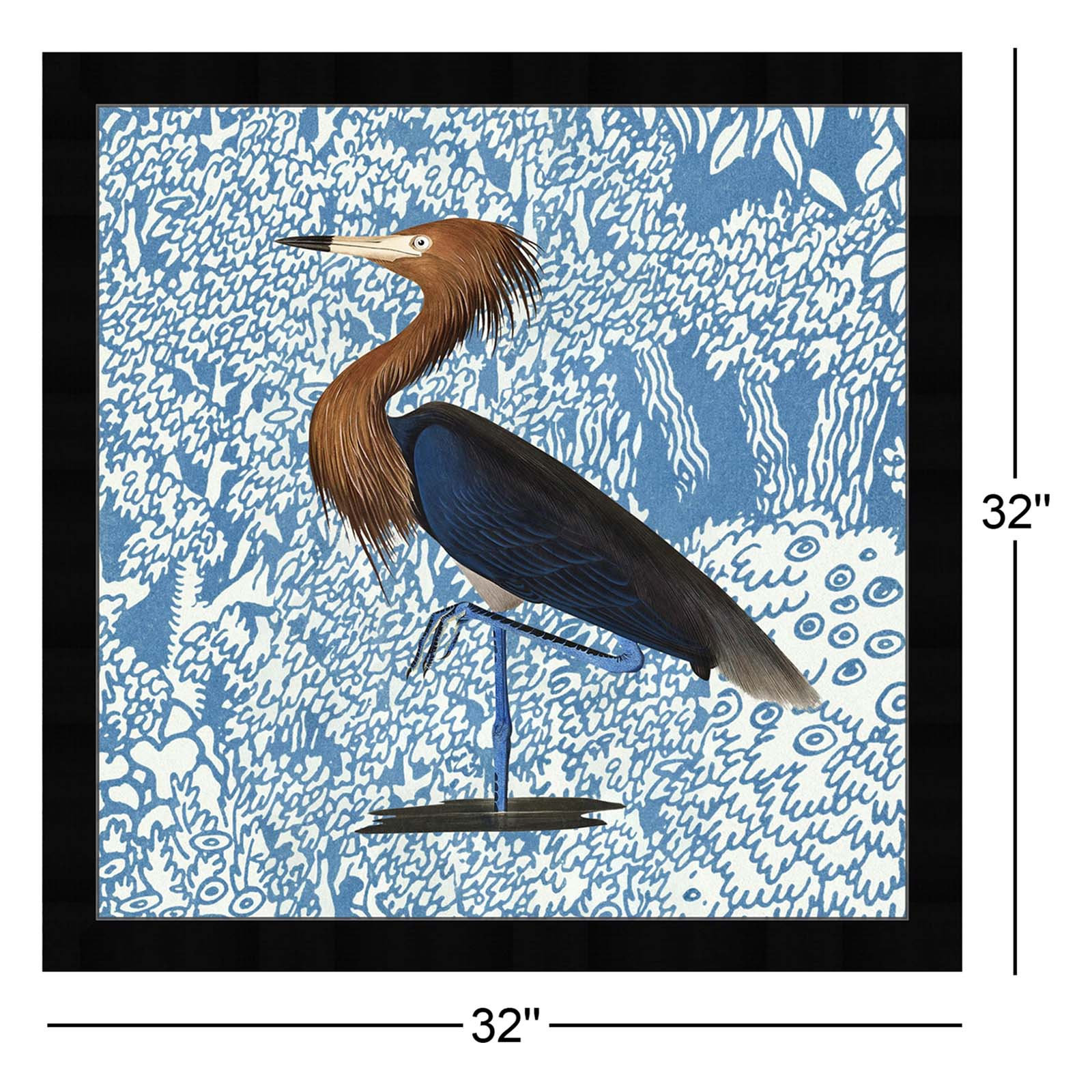 Bird Pose Print by Oliver Gal, 32" H x 32" W x 0.5" D, Black