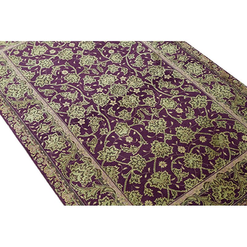 Tapis beige et marron noué à la main de haute qualité