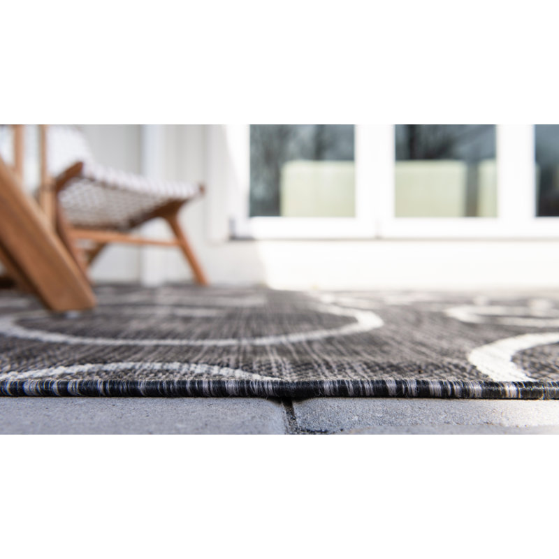 Tapis intérieur / extérieur gris / beige Cozad, Tapis de couloir 2 pi x 6 pi 1 po