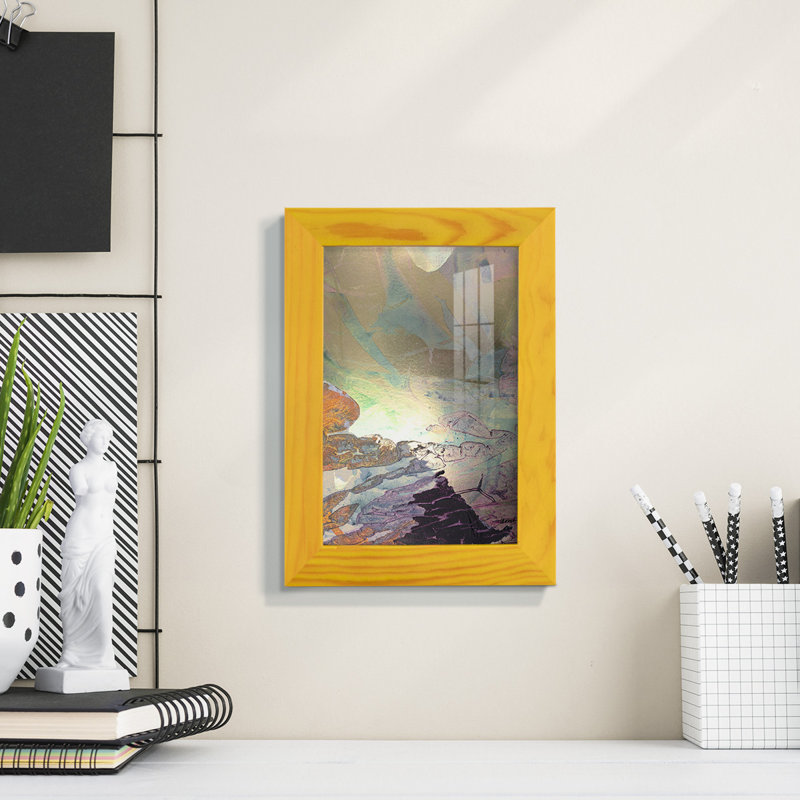 Paysage de Monet, impression encadrée sur papier, H 6 po x l 4 po x P 1 po, Jaune