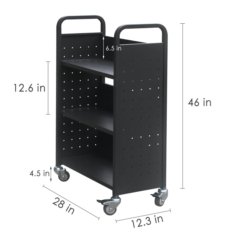 46'' H x 28'' W Utility Cart with Wheels, Black