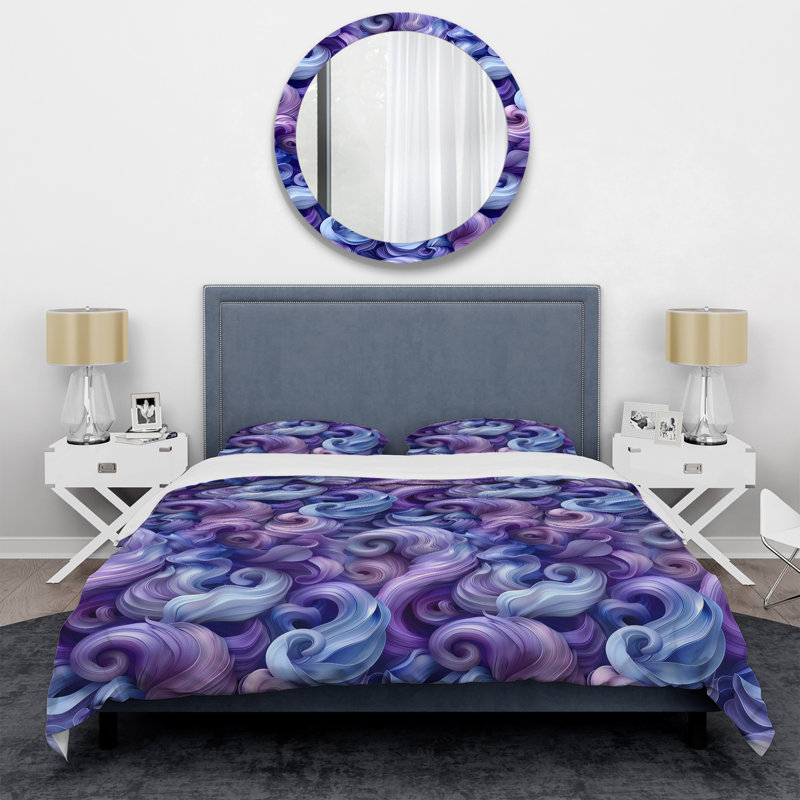 Ensemble de housse de couette Lavender Fluid Dreams II - Modern, Housse de couette très grand et 2 très grandes t