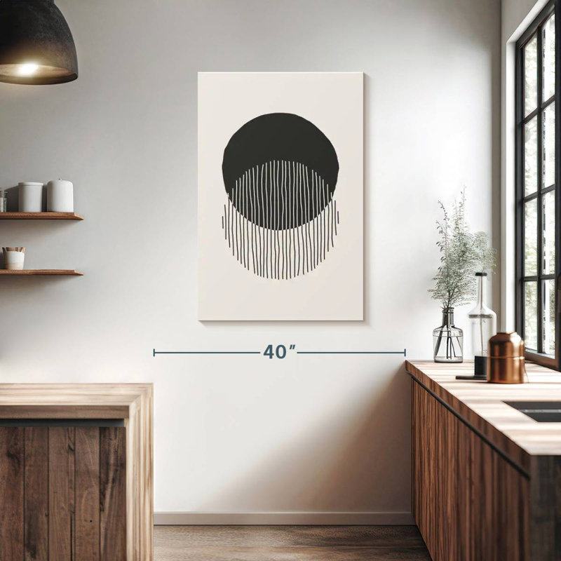 Avery - cercles noirs abstraits, H 39 po x l 26 po