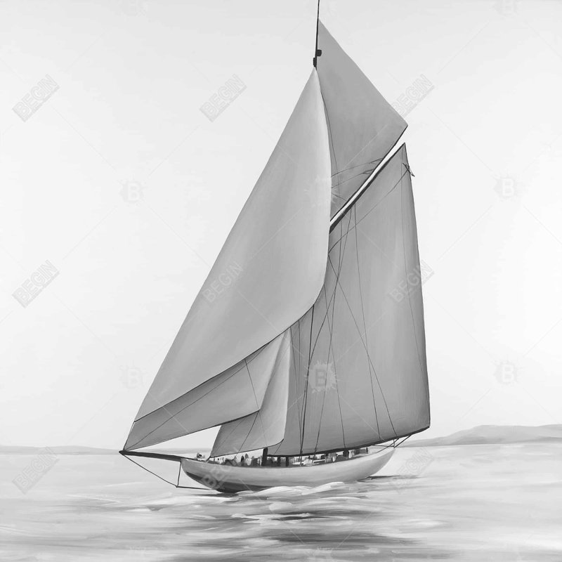 "Bateau à voile rétro" sur toile