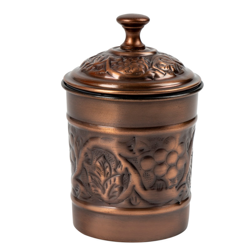 Metal Jar, 1 QT, 5.5" H x 4" W x 4" D
