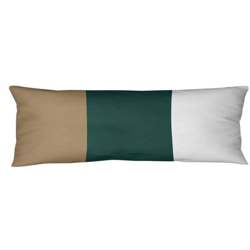 Oreiller de corps en polyester Adele 20 po x 54 po, Or / milieu vert