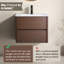 Meuble-lavabo moderne pour salle de bain, bois brun noir, conception peu encombrante