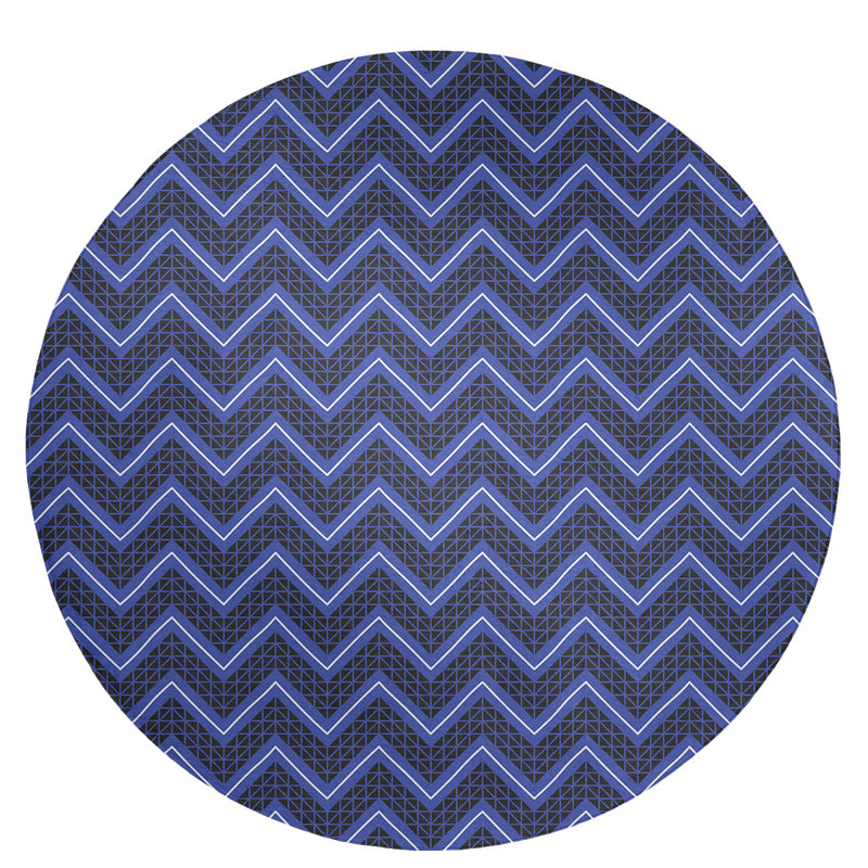 Chenille Chevron Indoor Rug, Round 5'