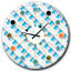 Horloge murale 3D blanche et bleue VI - Mid-Century-40748244