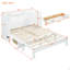 Lit escamotable double avec grands tiroirs, blanc