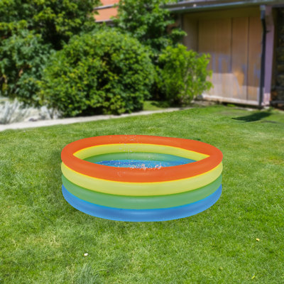 59" Blue And Yellow Ring Inflatable Swimming Pool For Children