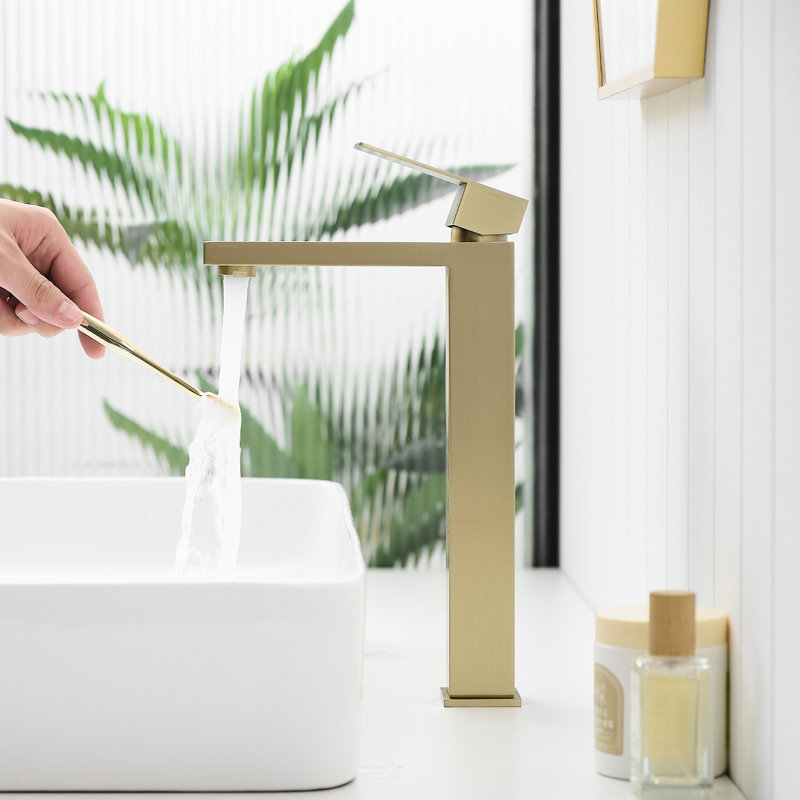 Waterfall Basin Faucet, Single Hole Handle For Bathroom, Deck - Mounted, Filler, Rust And Tarnishing Faucet Bathroom Sink, Installation, Pop Up Drain, Geometric Shape, Manual