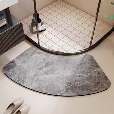 Fan-Shaped Diatomite Non-Slip Absorbent Bath Mat