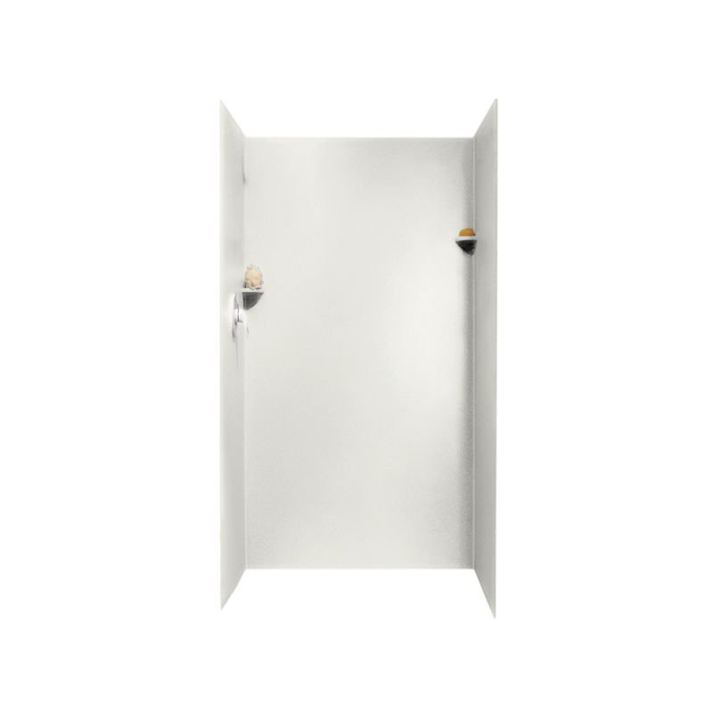 36 W 36 D 72 H Glue Up Solid Surface Wall, Bisque