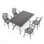Ensemble de 5 meubles de patio en fonte d'aluminium avec coussins blanc cassé-527966180