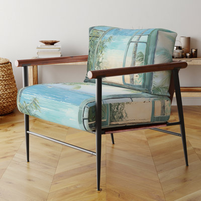 Chaise tropicale rembourrée en velours Horizon I - Tropical Beach Windows