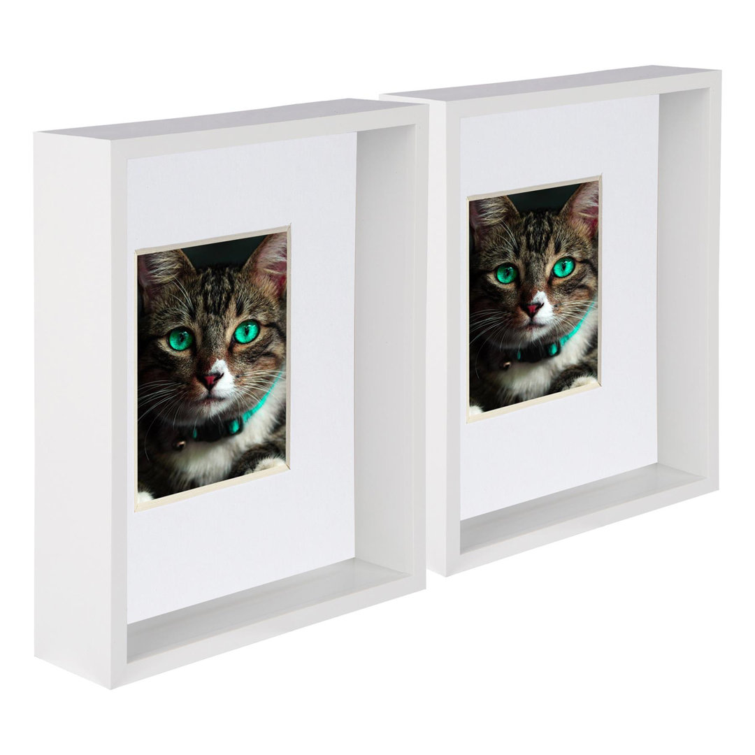 Nicola Spring - 8" x 10" 3D Deep Box Photo Frames - 5" x 7" Mount