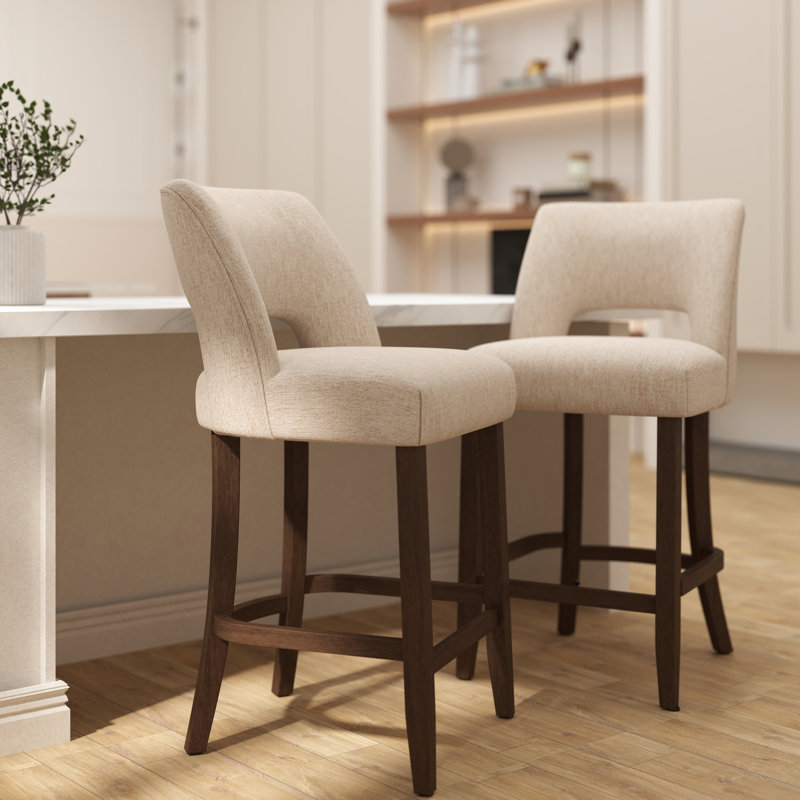 Bisto Upholstered Counter Height Bar Stool - Solid Wood