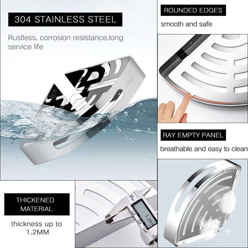Galicia Metal Bathroom Shelves, Silver