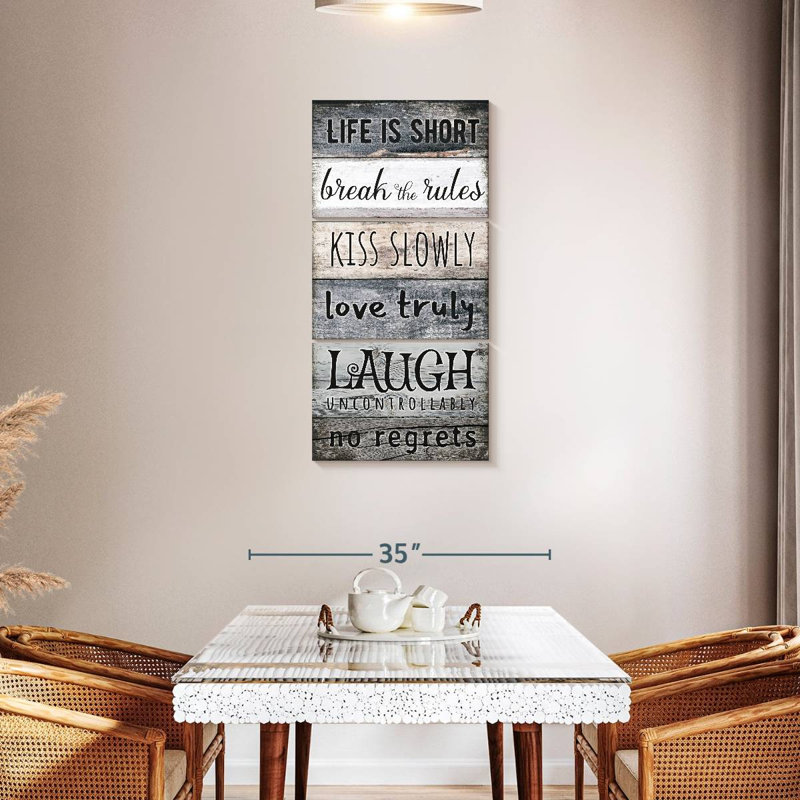 Life Is Short, typographie, H 44 po x l 21 po