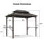 Pavillon de jardin en métal avec 2 tablettes latérales pour barbecue-108574660