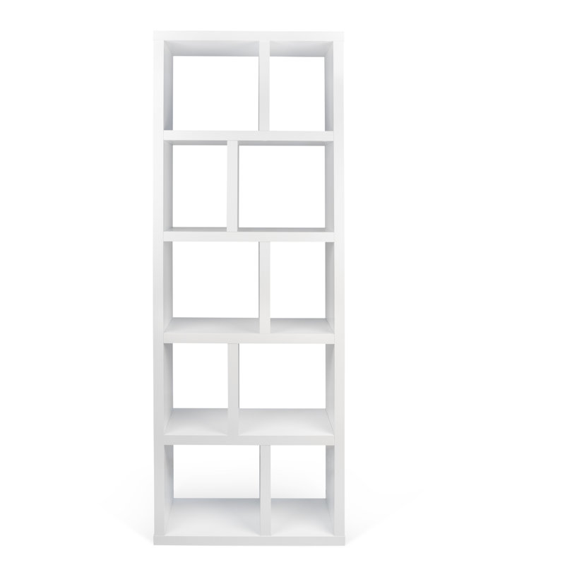 Stetson 4 Level Cube Unit Bookcase, Pure White, (5 Shelves) 78" H x 28" W x 13" D
