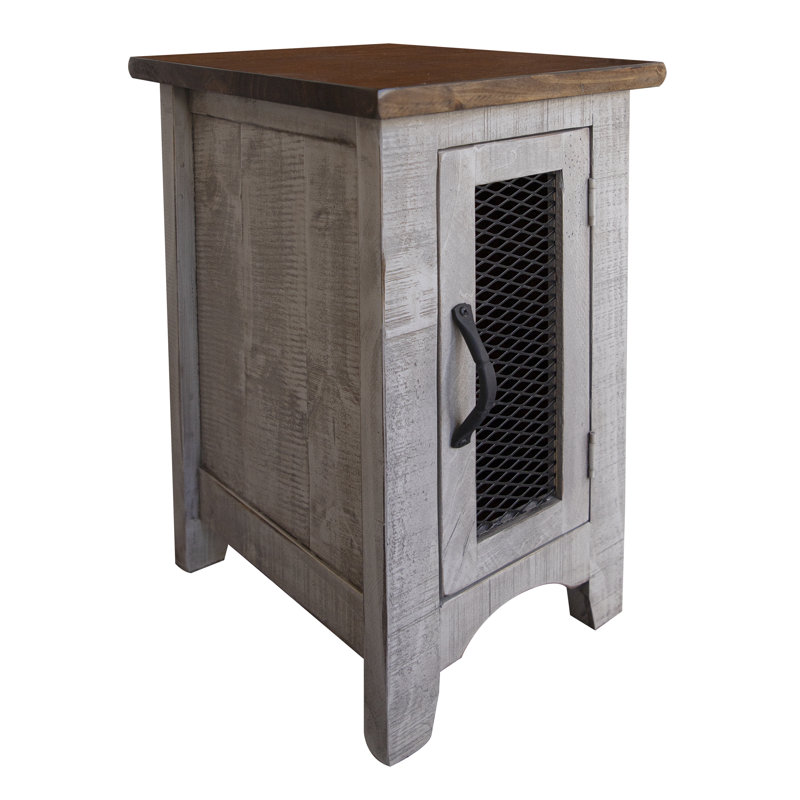Pueblo Gray Solid Wood End Table