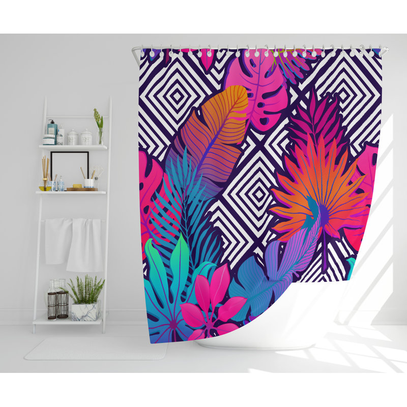 Calixta Polyester Shower Curtain Set, 168cm H x 168cm W