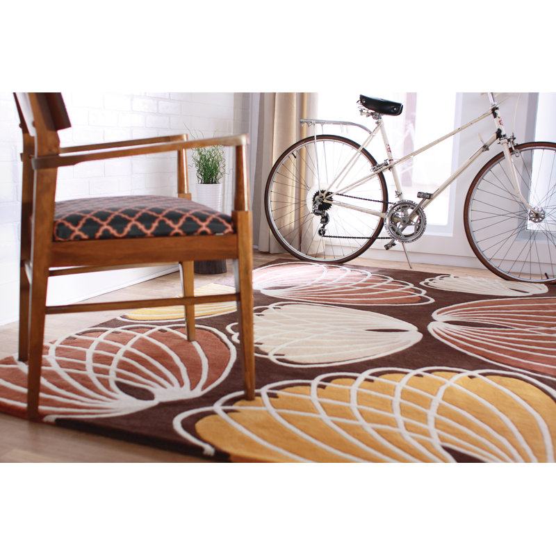 Inhabit Designer Brown/Orange Area Rug, 7'9" x 10'6"