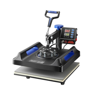 Machine à presser la chaleur 8 en 1, presse à chaud 15 x 15 po, impression numérique de t-shirts pivotants, sublimation par machine de transfert multifonctionnelle, pour plaque-culotte avec capuchon de t-shirt, bleu