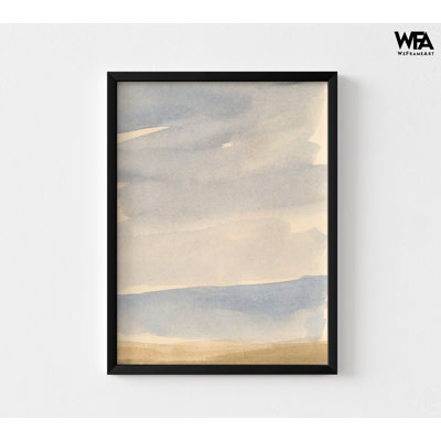 Reproduction de peinture aquarelle paysage, impression d'art mural encadré de tons pastel, art mural beau ciel, impression de ciel pastel, art mural encadré
