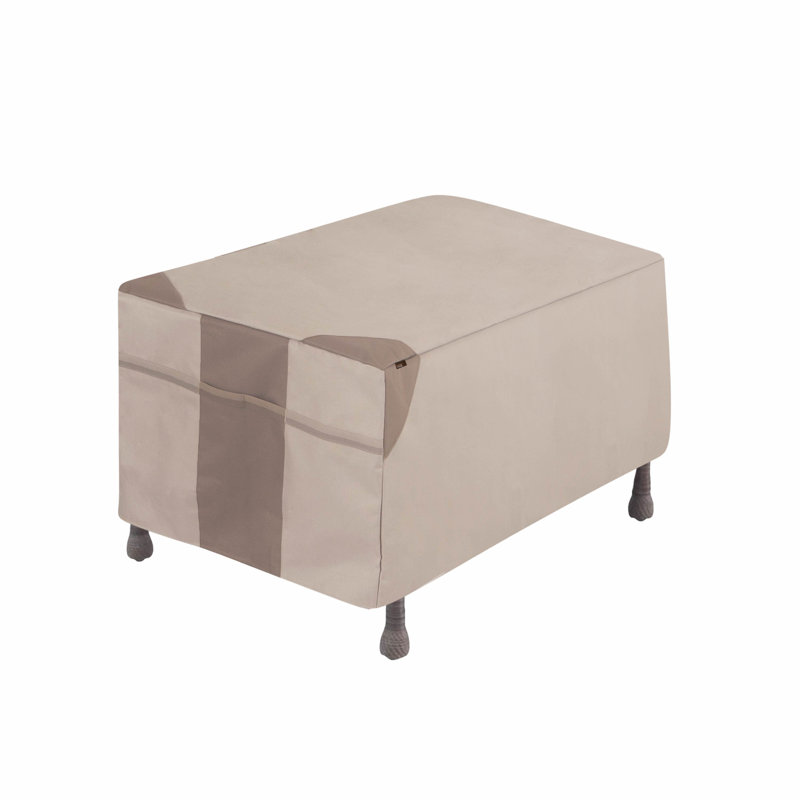 Modern Leisure Monterey Patio Ottoman/Coffee Table/Fire Pit Cover, 32"L x 22"W x 17"H, Beige