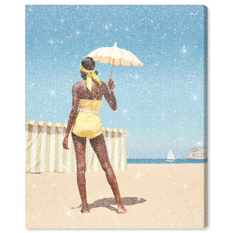 Cabana Muse III Canvas Fashion Print by Oliver Gal, Black Frame, 16 x 20, 37"H x 46"W, Silver Floater Frame
