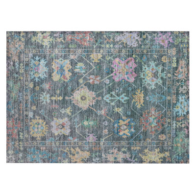 Machine Washable Indoor/Outdoor Kaczor ACN2234 Global Rug